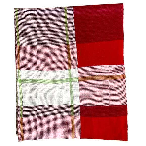 Storehouse Red Plaid Throw Blanket 50"x60" - Picture 3 of 6